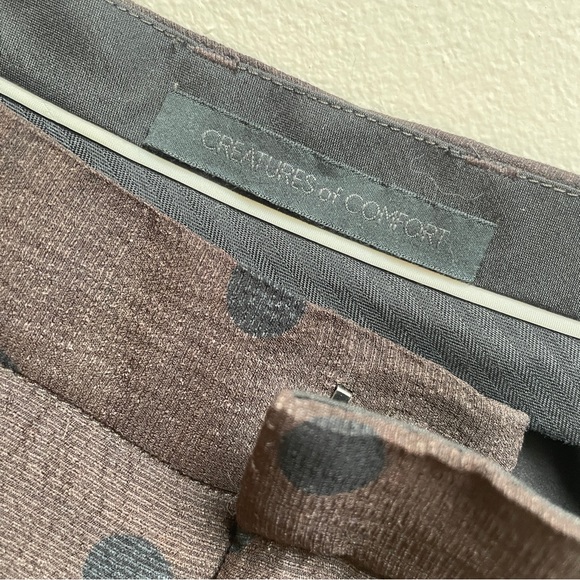 Creatures of Comfort semi sheer polka dot pants trousers fits size 6 brown - Picture 10 of 12